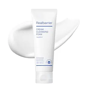 Real Barrier Cream Cleansing Foam(box), Gentle Sulfate-Free Amino Acid Moisturizing Face Cleansing Foam, Skin Barrier Protection Wash with Ceramide, 4.05 Fl. Oz., 120ml