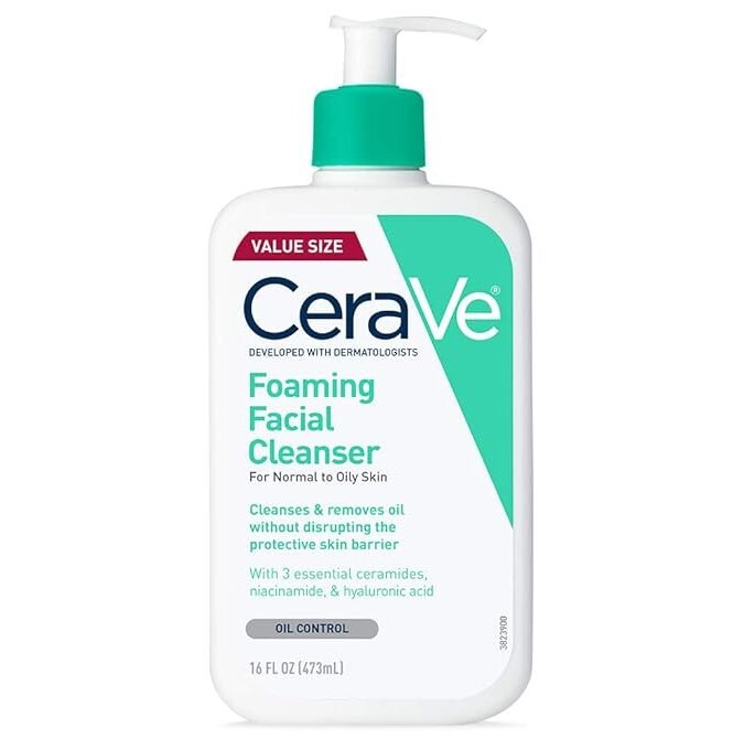 CeraVe Foaming Facial Cleanser, Daily Face Wash for Oily Skin with Hyaluronic Acid, Ceramides, and Niacinamide, Fragrance Free, 16 Fluid Ounce Visit the CeraVe Store