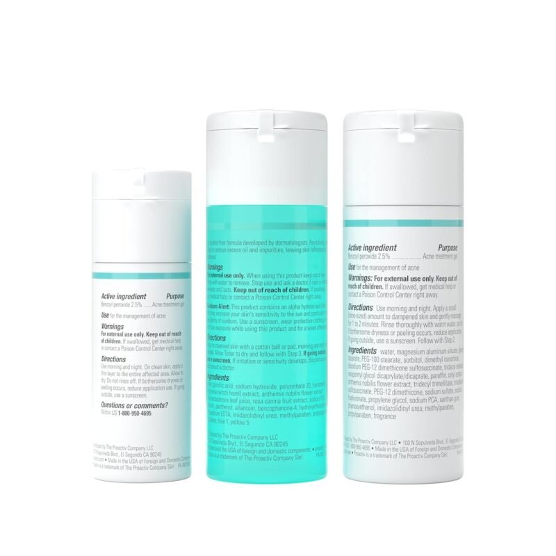 Proactiv 3 Step Acne Treatment - Benzoyl Peroxide Face Wash, Repairing Acne Spot Treatment for Face and Body, Exfoliating Toner - 30 Day Complete Acne Skin Care Kit - Image 2