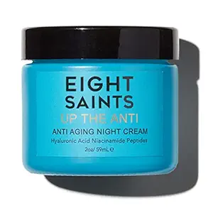 Eight Saints Skin Care Up the Anti Night Cream Face Moisturizer to Reduce Fine Lines and Wrinkles, Natural and Organic Anti Aging Cream For Face & Neck with Niacinamide and Hyaluronic Acid, 2 Ounces