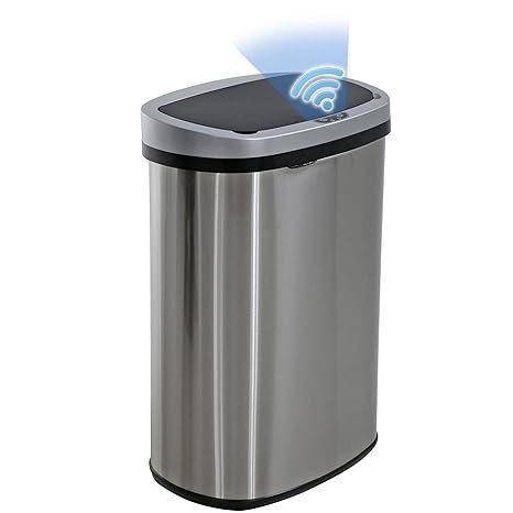 Kitchen Trash Can with Lid, 13 Gallon Automatic Garbage Can for Bathroom Bedroom Home Office 50 Lite