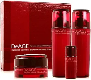 CHARMZONE DeAge Red Addition Set of 3, Red Wine Anti-Aging Korean Skin Care Routine Hydrating Nourishing