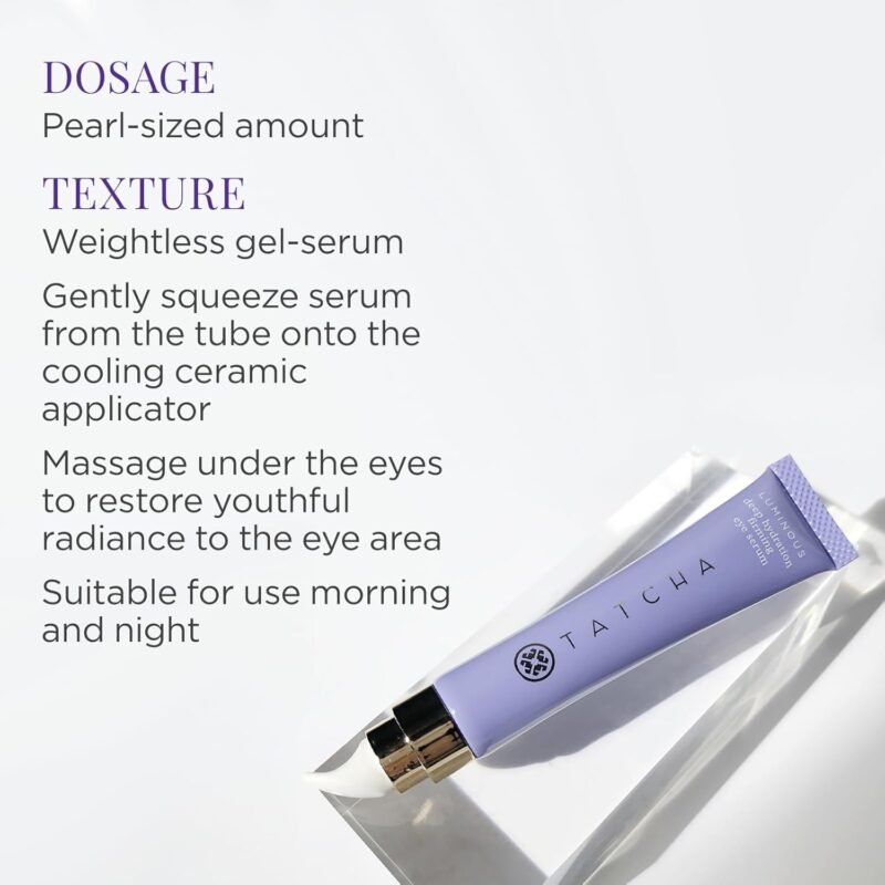 Tatcha Luminous Deep Hydration Firming Eye Serum | Caffeinated Instant Hydrating Eye Serum for Fine Lines and Puffiness, 15 ml | 0.5 oz - Image 5