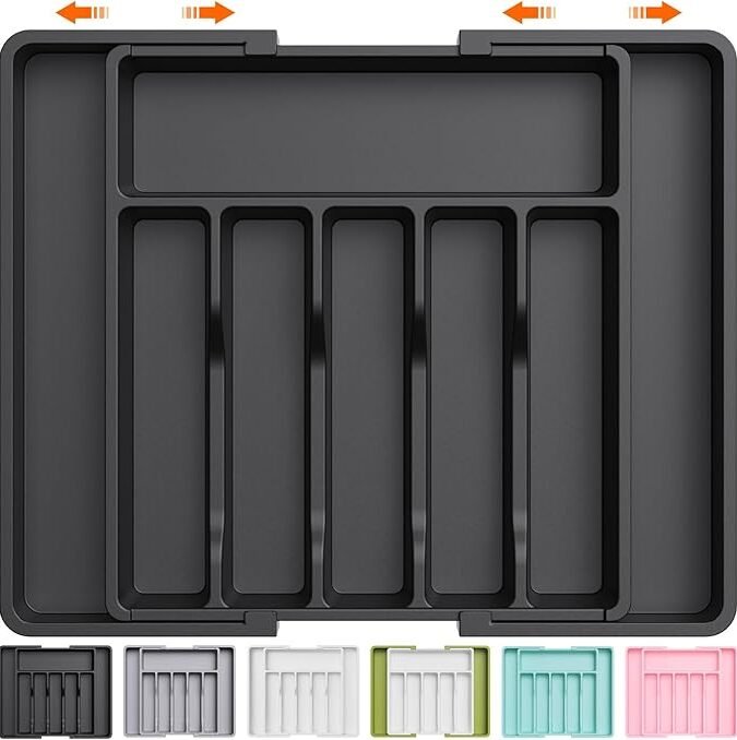 Lifewit Large Silverware Drawer Organizer, Expandable Utensil Tray for Kitchen