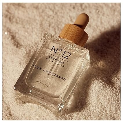 +Lux Unfiltered N°12 Face Tanning Drops - Fragrance Free Bronzing Drops for Face with Hyaluronic Acid