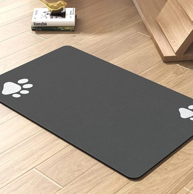 Pet Feeding Mat-Absorbent Dog Mat for Food and Water Bowl-No Stains Quick Dry Dog Water Dispenser Mat