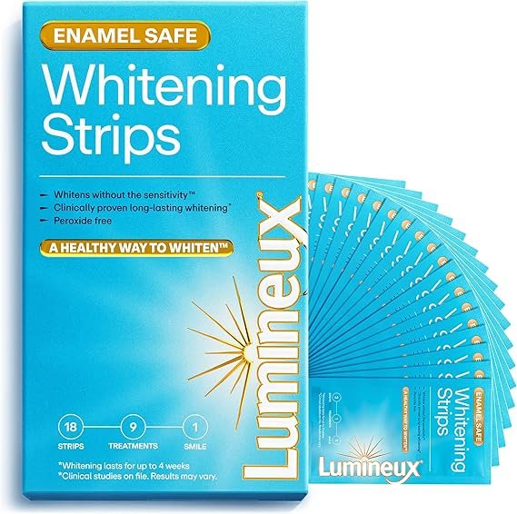 Lumineux Teeth Whitening Strips 9 Treatments – Peroxide Free - Enamel Safe for Whiter Teeth