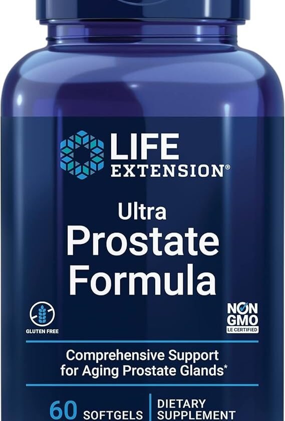 Life Extension Ultra Prostate Formula - Men’s Prostate Health Supplement with Beta Sitosterol, Saw Palmetto, Lycopene, Pumpkin Seed - 60 Softgels