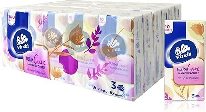 3-Ply Ultra Care Pocket Tissues, Travel Size (30 Packs of 10 Tissues