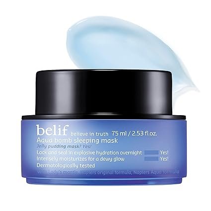 belif Vitamin E Jelly Overnight Mask – Hydrating & Plumping Face Moisturizer with Red Algae & Jojoba Oil