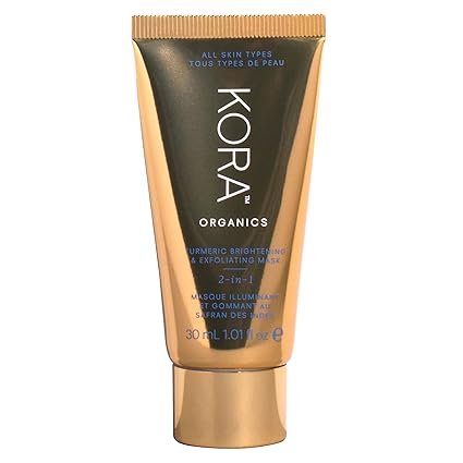 KORA Organics Turmeric Brightening & Exfoliating Mask, Multi-Use Facial Scrub, Polish & Illuminate