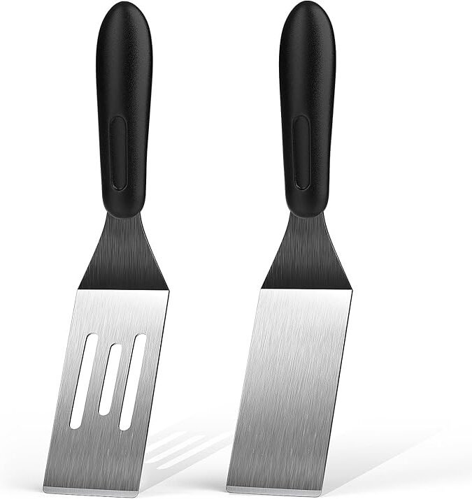 Small Spatula 2 Pieces, Mini Serving Spatula for Kitchen Use, Metal Spatula for Serving and Turning