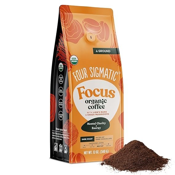 Four Sigmatic Focus Mushroom Coffee | Organic Ground Coffee with Lion's Mane Mushroom