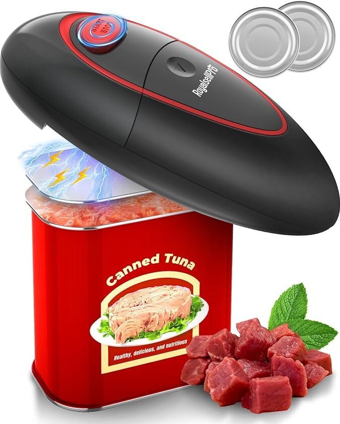 One Touch Electric Can Opener for All Can Sizes, Smooth Edge Design for Seniors