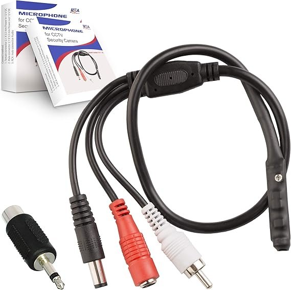 CCTV Microphone Outdoor for Security Camera IP: Audio Microphone CCTV Surveillance RCA with High Sensitive