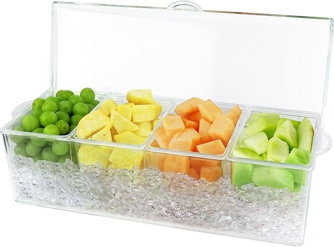 Estilo 4 Section Condiment on Ice, Clear (1-(Pack))