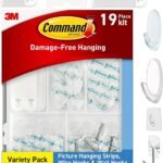 Command Clear Variety Pack, Including 8 Pairs of Picture Hangers, 4 Clear Wire Hooks and 11 Wall Hooks for Hanging Home Decor, Damage Free Hanging Up to 19 Items with Command Strips