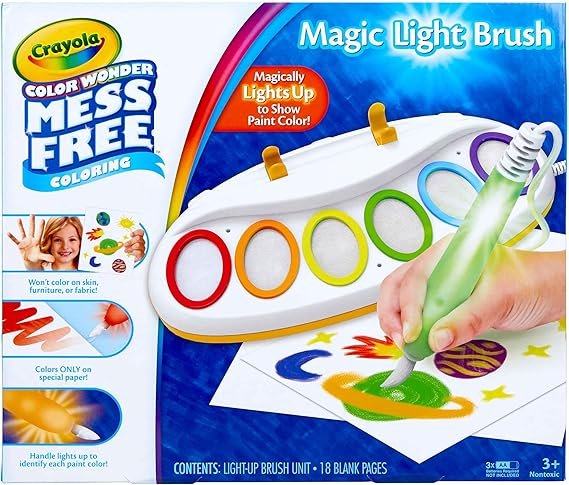 Crayola Color Wonder Magic Light Brush, Mess Free Painting Station for Kids, Gift for Kids