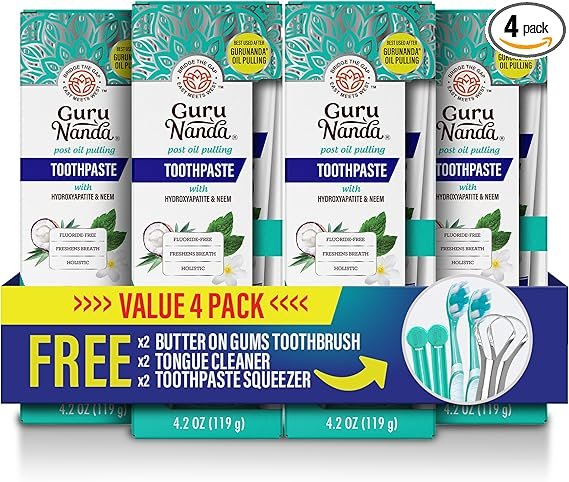 GuruNanda Hydroxyapatite Toothpaste, SLS & Fluoride Free, Whitening Toothpaste