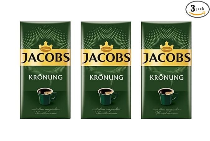 Jacobs Kronung Ground Coffee 500 Gram / 17.6 Ounce (Pack of 3