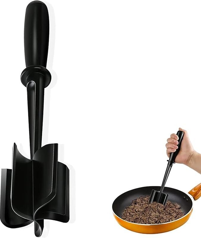 Meat Chopper, Hamburger Chopper, Potato Masher-Professional Multifunctional Heat Resistant Nylon Ground Beef Smasher Kitchen