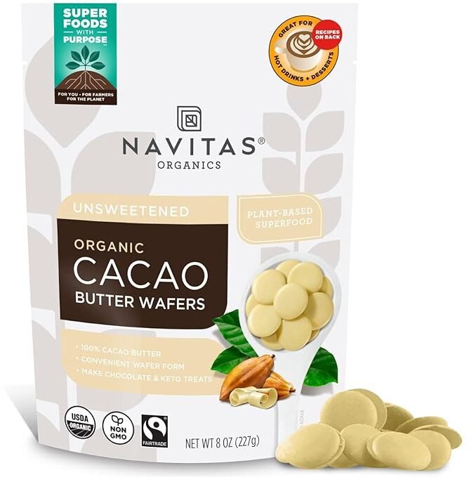 Navitas Organics Cacao Butter Wafers, 8oz — Organic, Non-GMO, Fairtrade, Gluten-Free